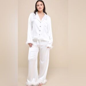 Bridal PJ pajama set feathers
